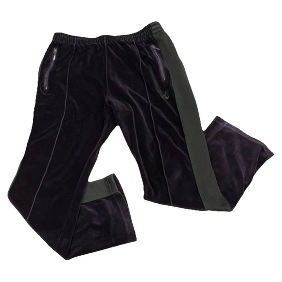Needles Velour Track Pants Med Purple Green Lounge Joggers Japanese Luxury EUC